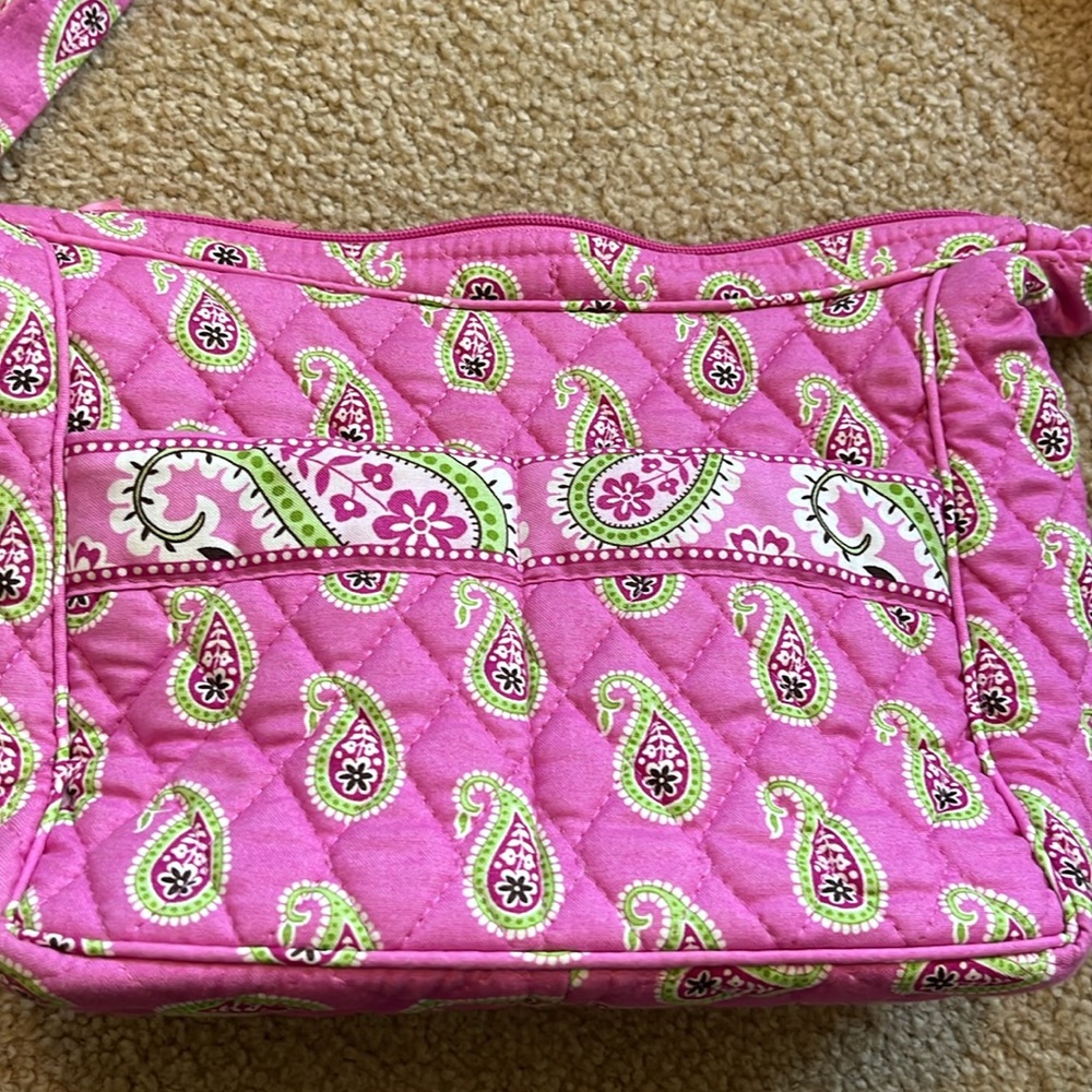 Vera Bradley Bermuda Pink Paisley shoulder bag w/ glasses case & coin purse - Picture 8 of 10